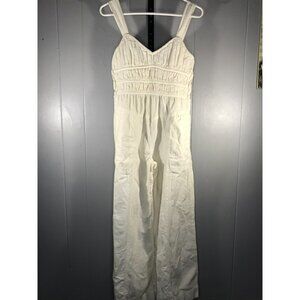 Free People After All Ruched Jumpsuit Women’s XS Noir Wide Leg One Piece Boho